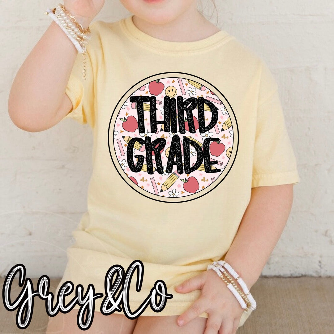 A+ Pencils Back to School Grade Shirt for Girls