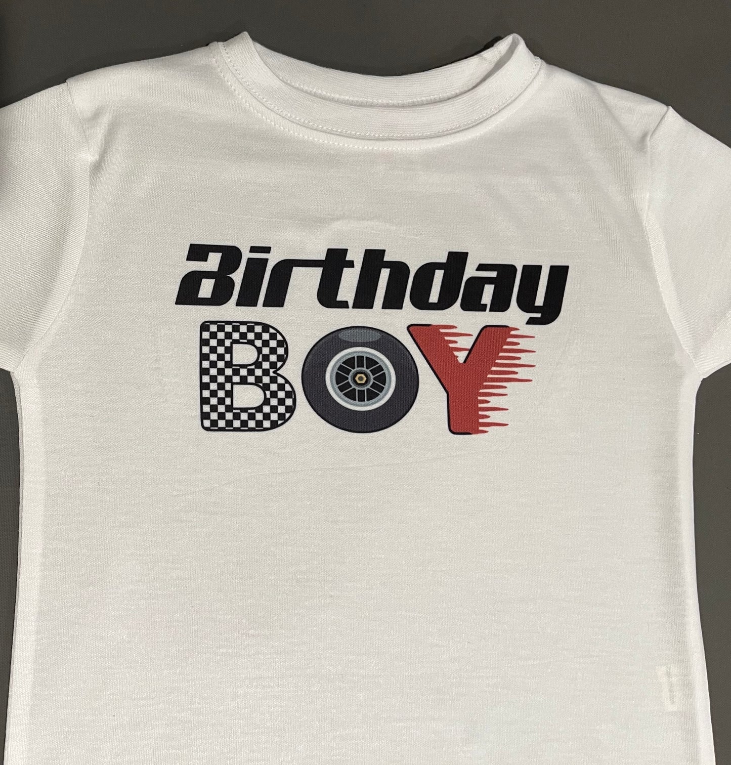 Race Car Birthday Boy Custom Name Shirt